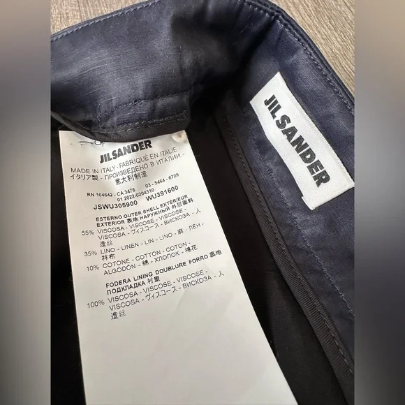 Jil Sander Casual Satin Trouser Pants in Midnight Blue - Size Small - US 4/6